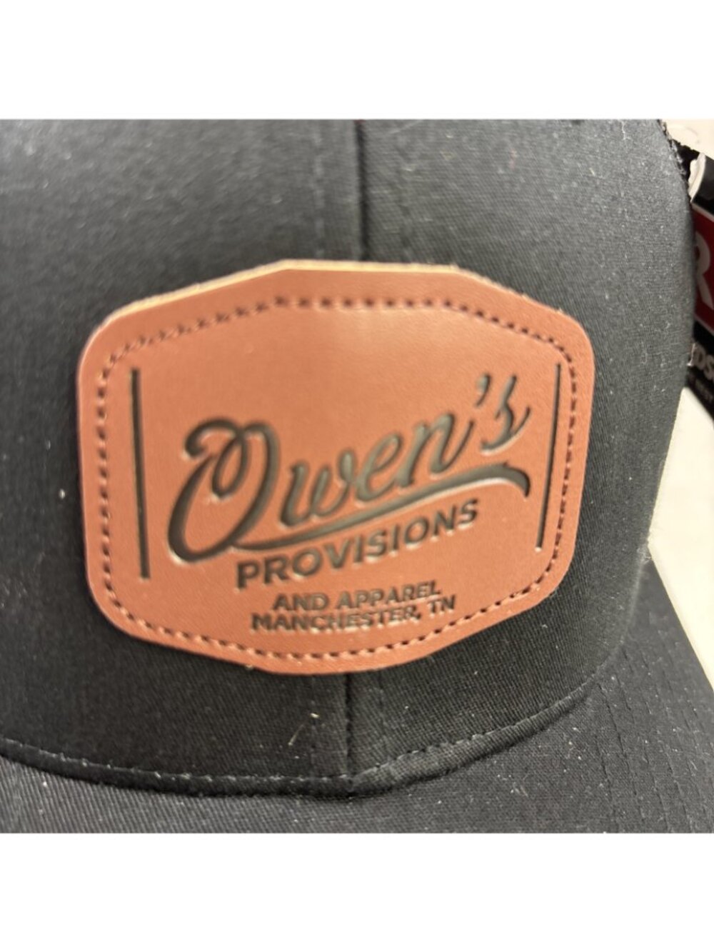 Owen’s Provisions Snapback Hat Cap Richardson Stretch 112+ Truckers Black NEW - Picture 2 of 5